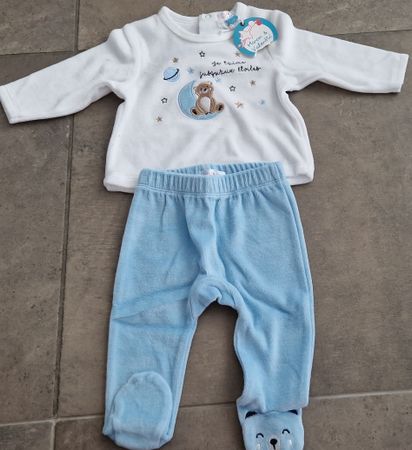 Baby Set blau/weiss neu gr.6mnt(ca 68/74)