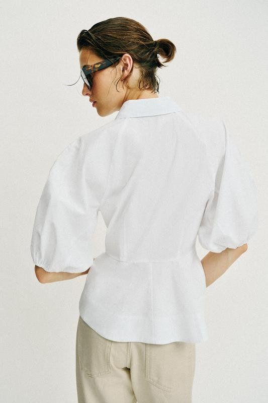 Zara Camicette: ZARA Peplum Bluse Hemdbluse Hemd  Baumwolle Gr.38 – Nuovo (secondo la descrizione) da Rotkreuz venduto da ILURENA 3
