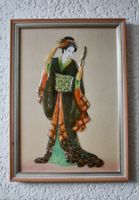 Japanisches Reliefbild Geisha mit Blumen