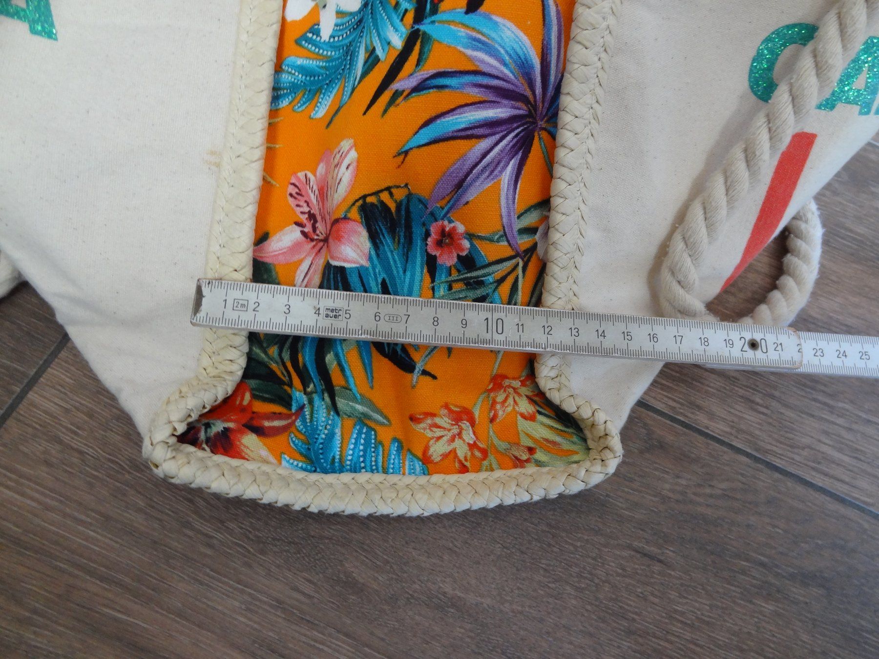 Calzedonia Borse da donna: Sac plage Calzedonia, rayé orange et blanc, fleurs – Usato da Satigny venduto da salvatore73 6