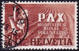 1945, 2Fr. PAX Nr. 271 sauber gestempelt, siehe Scan.