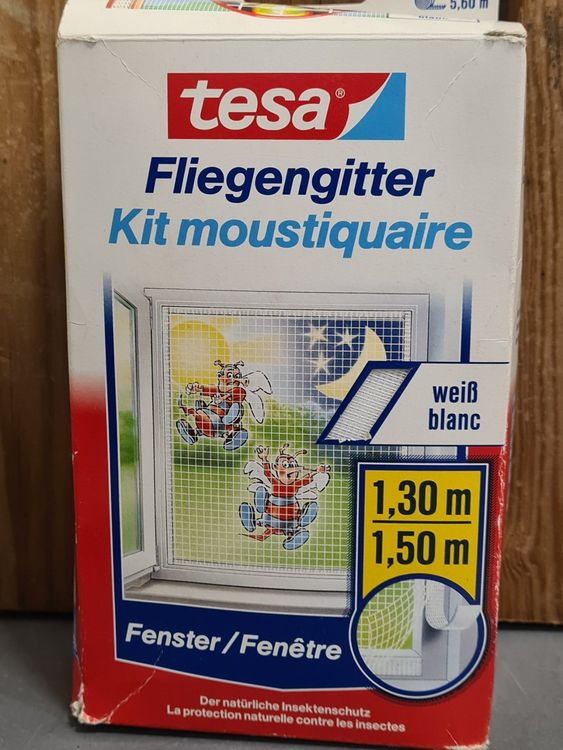 tesa Fliegengitter für Fenster, weiss 130 x 150 cm (Neu und