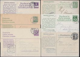 LOT ab 1921 SBB Dienst - PK bedruckt verschieden o ab 1.-