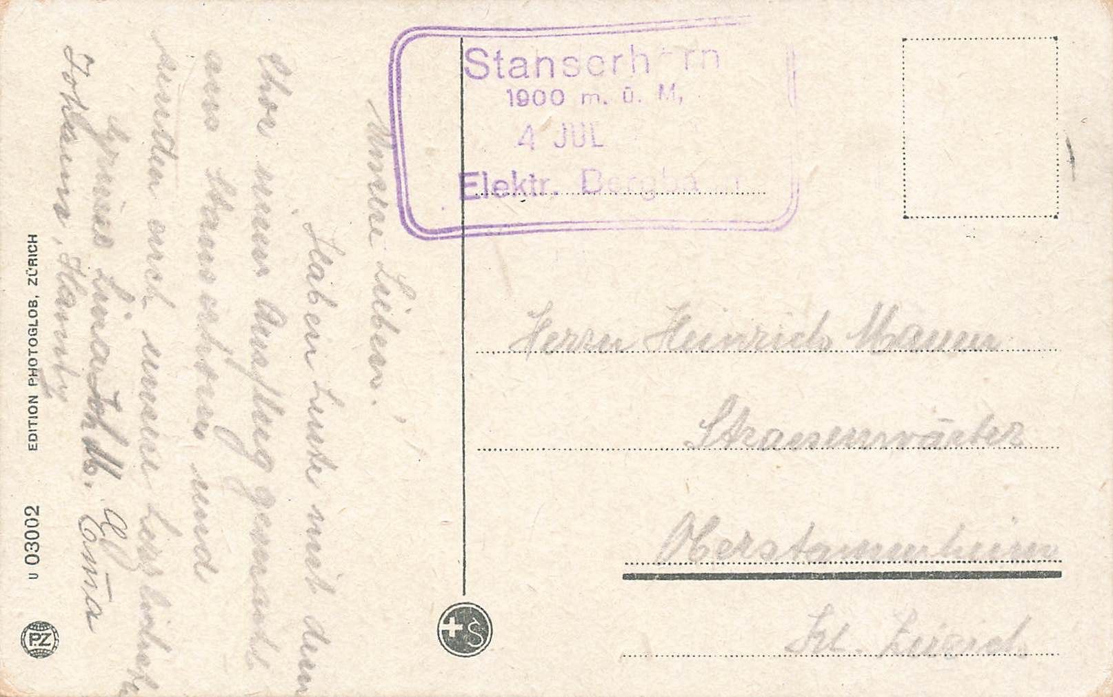 Cartoline postali: Stanserhornbahn mit hotel Gestell – Usato da Biasca venduto da Blenio71 1