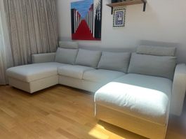 Ecksofa hellgrau 333x164x103 cm guter Zustand