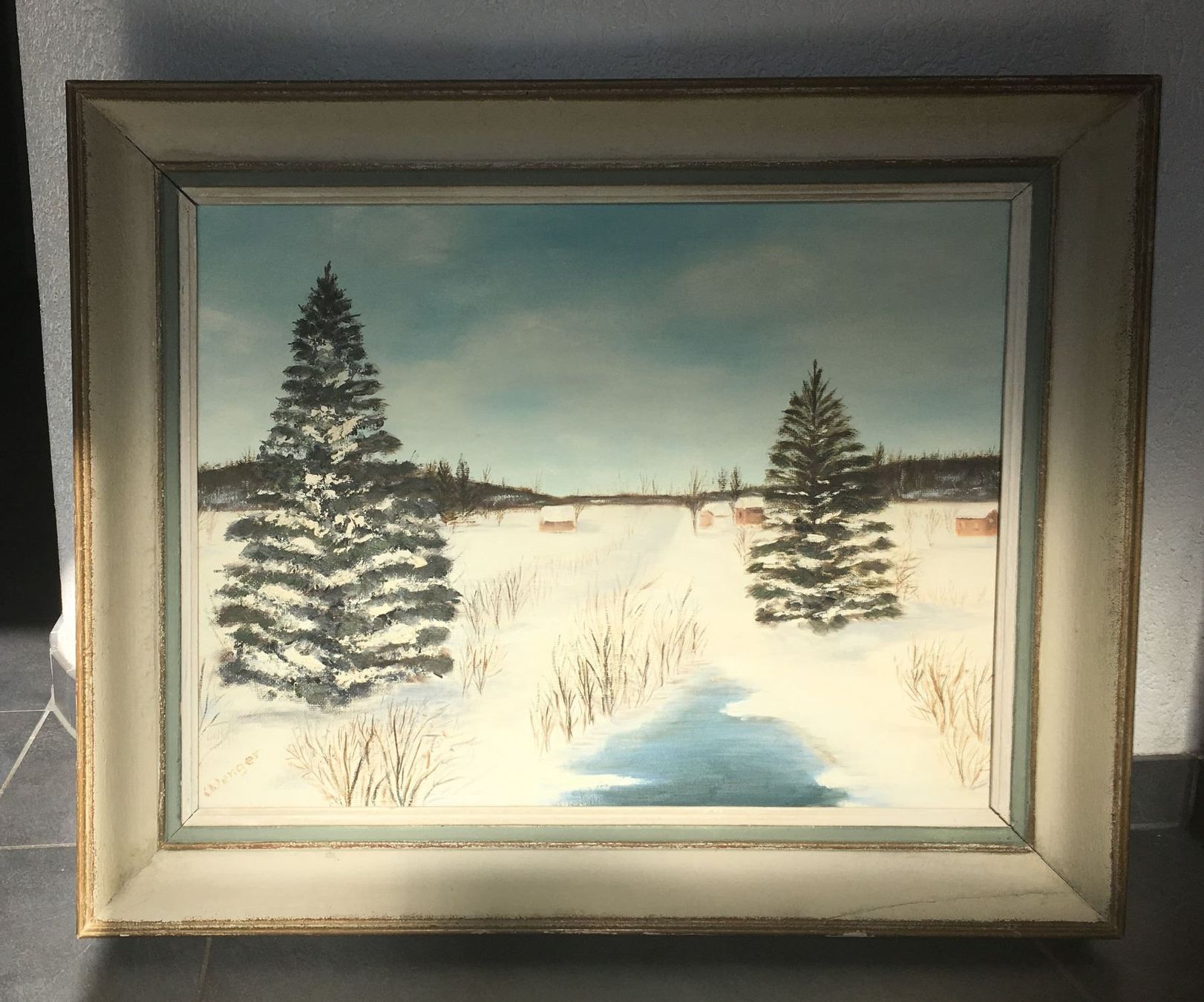 Dipinti: GEMÄLDE LANDSCHAFTSBILD WINTER SIGNIERT WENGER – Usato da Subingen venduto da ArtBead 2