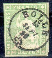 STRUBEL 40 RAPPEN 1859 FINGERHUTSTEMPEL ROLLE - AB177
