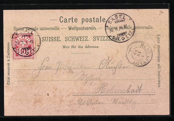 Ansichtskarten: Litho Basel, Strassburger Denkmal, Total – Gebraucht aus Berlin von bartko-reher 1