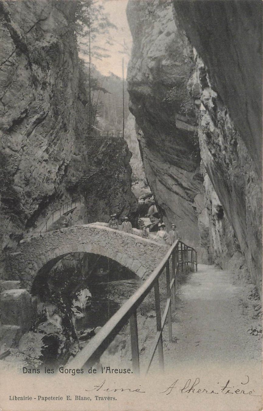 Cartoline postali: Dans les Gorges de Areuse – Usato da Biasca venduto da Blenio71