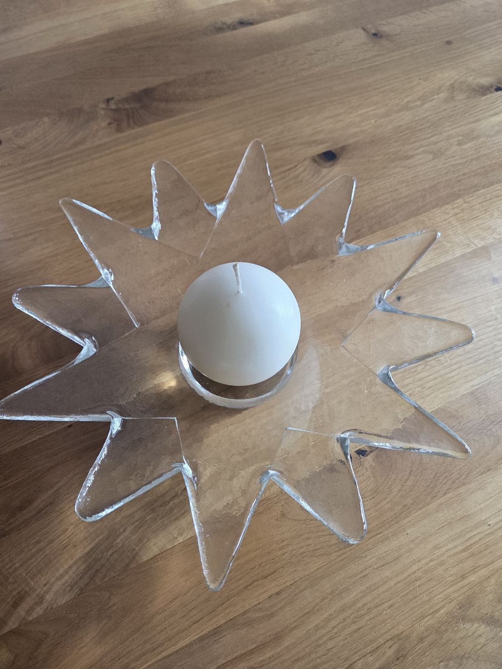 Alle Dekorationen: Kerzenhalter Glas Sternform transparent  – Gebraucht aus Lupfig von olivenbaeumli