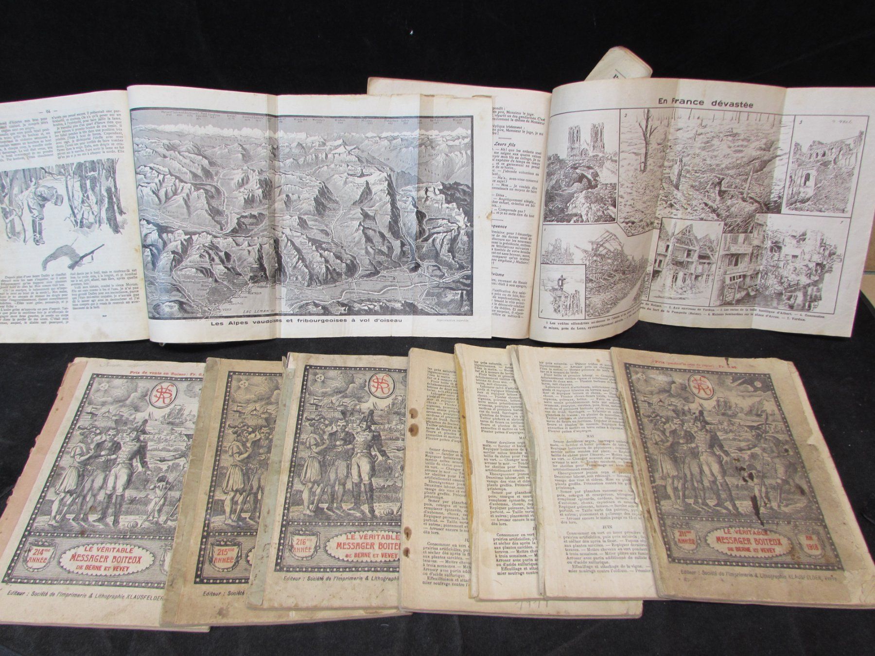 Calendari: Messages Boiteux, Berne/Vevey 1917/29 – Usato da Walchwil venduto da Shells1 1