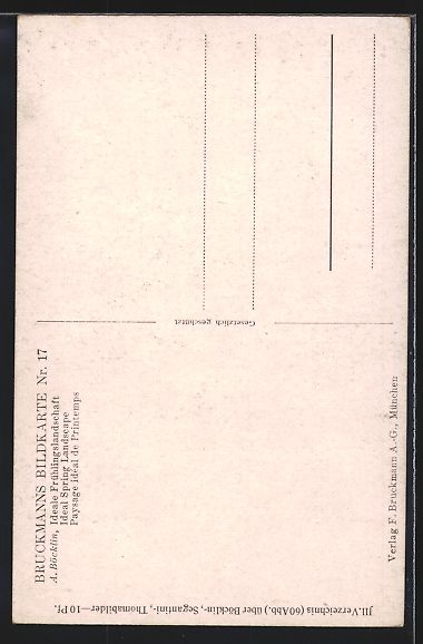 Cartoline postali: Arnold Böcklin: Ideale Frühlingslandsc – Usato da Berlin venduto da bartko-reher 1