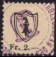 2 Fr. Fiskalmarke von BASEL-STADT
