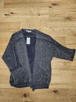 Dünne Strickjacke dunkelblau-silber Gr. S NEU