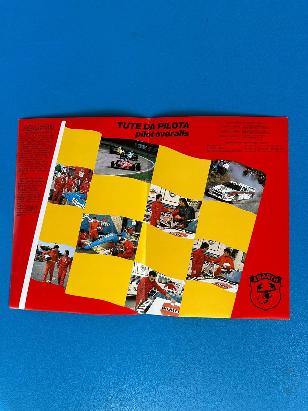 Documenti: ABARTH , Prospekt  Piloten  Overalls  1984 – Usato da Boswil venduto da pavo1 1