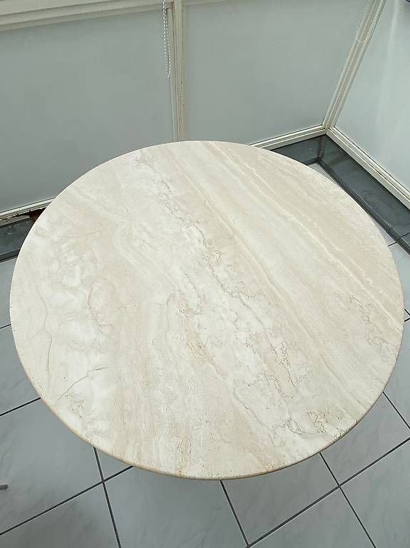 Tavoli: Travertin Esstisch 105 cm Durchmesser – Usato da Olten venduto da Metacomet 1