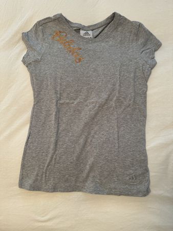 Adidas T-Shirt Grey Glitter Rhinestones Princess S