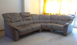 schönes original vintage Swiss Made 80ies STEGA Leder Sofa