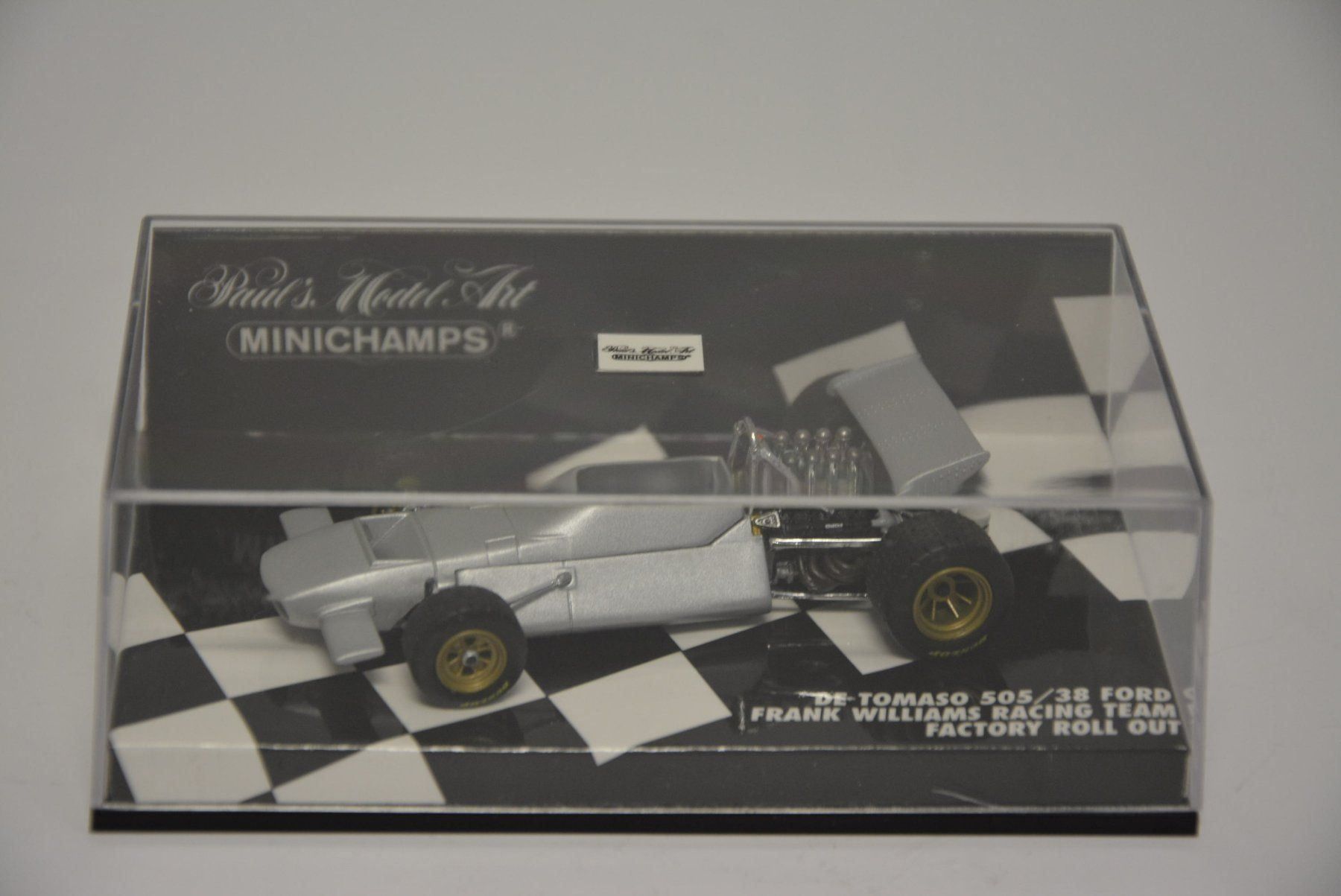 De Tomaso Modellini d'auto: De Tomaso 505/38 , Ford Williams , 1:43 – Nuovo e nell'imballaggio originale da Goldach venduto da Feivel9