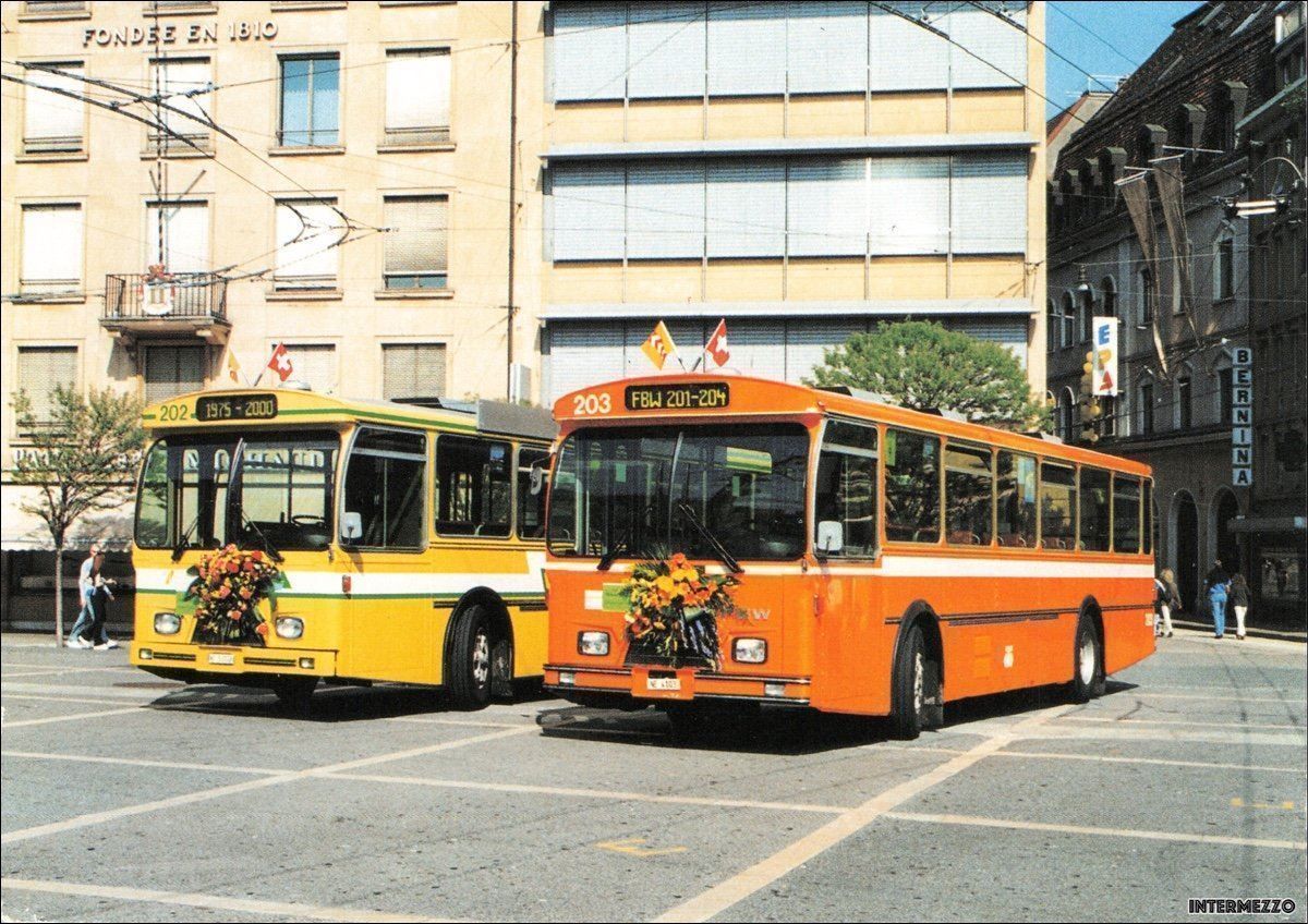 Cartoline postali: Neuchâtel // FBW Bus Place Pury Autobus – Usato da Basel venduto da intermezzo12