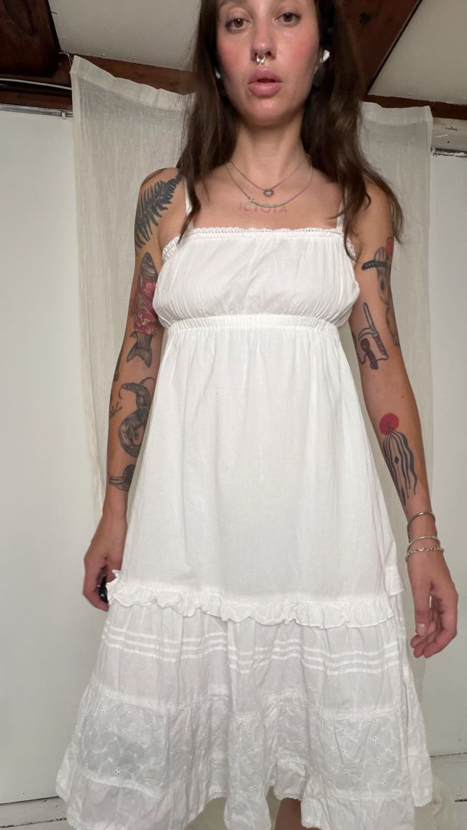 Kleider: White cotton cottage dress – Gebraucht aus Knonau von Grapesvintage 4