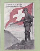 Militär Armee Soldat Schweizer Fahne Grenzbesetzung (1914)