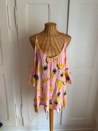 SOLITAIRE - Kleidchen pink mit Früchten M