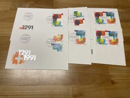 6 Ersttagsbriefe / 700 Jahre Schweiz