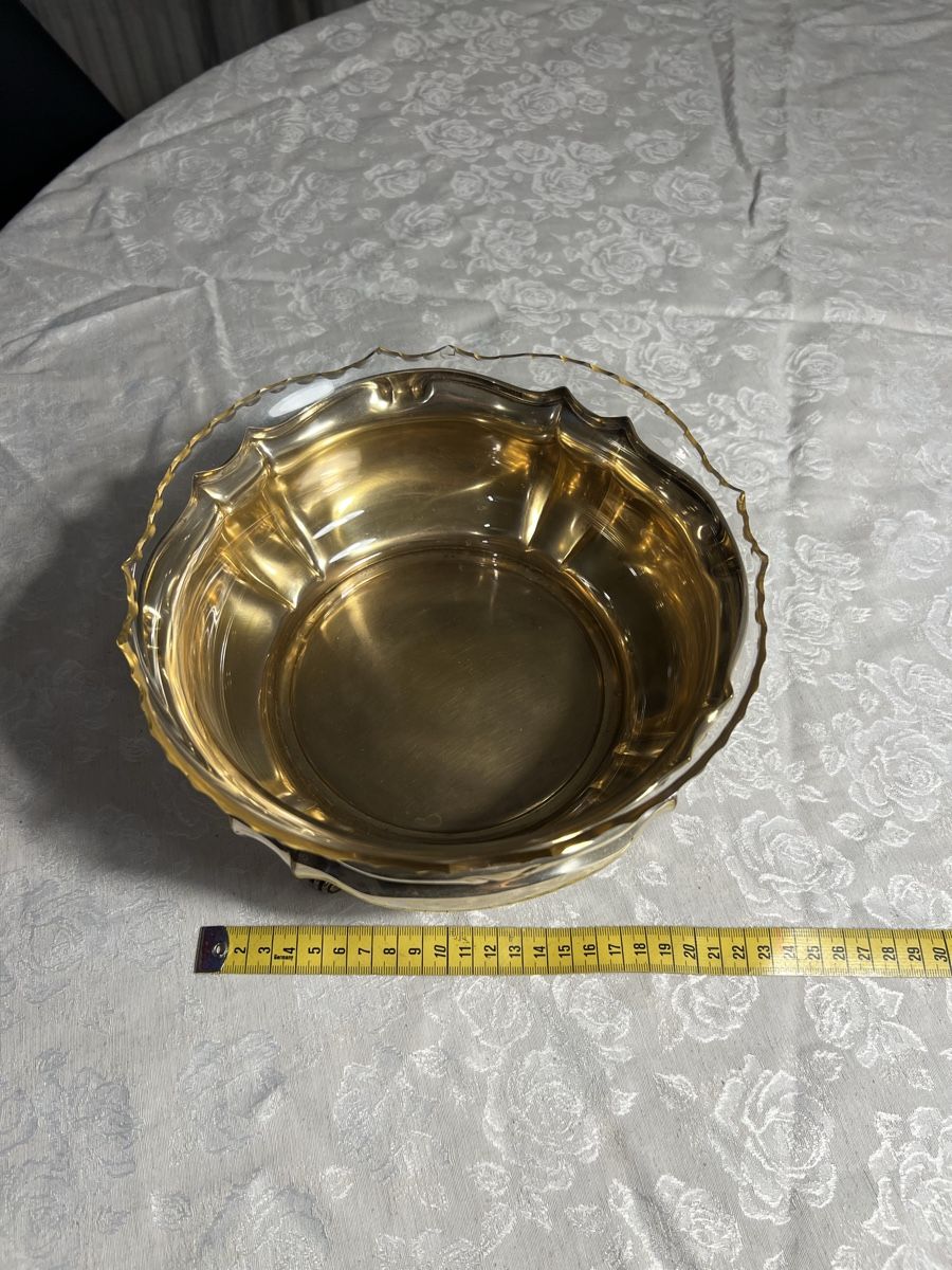 Ciotole: Vintage Schale mit Glaseinsatz, silber oder versilbert – Usato da Ostermundigen venduto da s_jaja 1