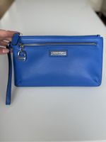 NEW CALVIN KLEIN BLUE GENUINE LEATHER CLUTCH