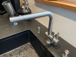 Küchenarmatur/Ausziehbrause Arwa Twin, Edelstahl,