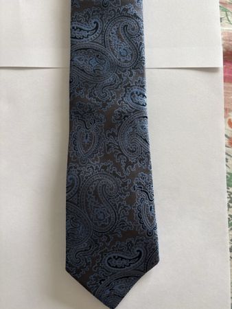 Luxury A.W. Dunmore Tie Blue and Brown Paisley Pattern New