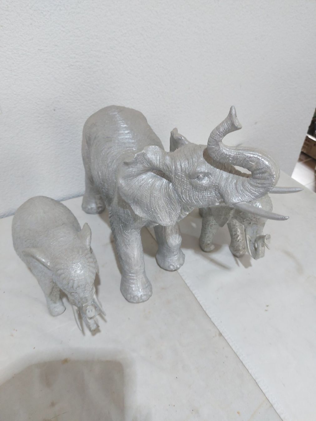 Statuette: 3er Set Deko-Elefanten, silberfarben, neuwertig – Usato da Rheinau venduto da profitronic.shop 7