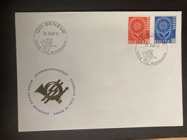 Schweiz 1968 Sonderstempel Genève Mondiaux CEPT Satz