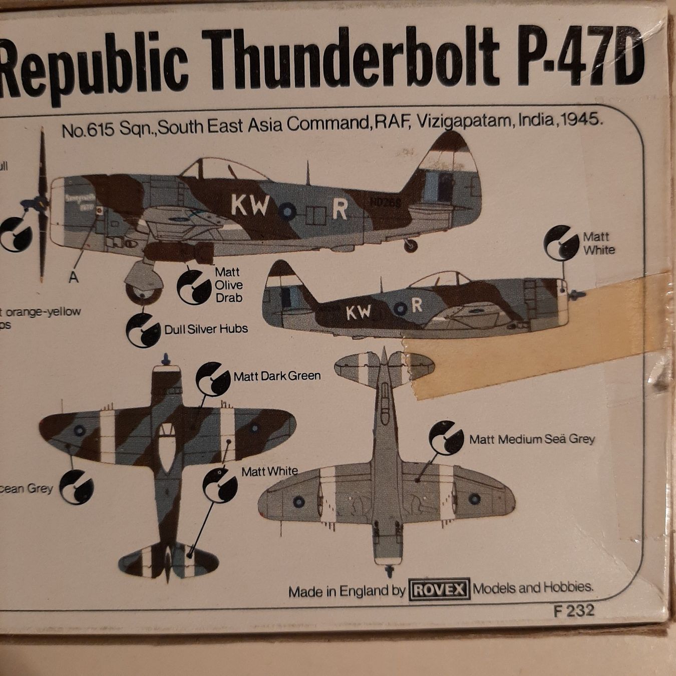 Kit di modellismo & Modellini statici: 2091 ... Republic P-47 D Thunderbolt ... Frog F 232 – Usato da Bonstetten venduto da Benibanny59 2