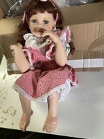 Porzellan Puppe cà 36 cm gross, sitzend