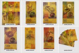 Schweizer FRANKEN BANKNOTEN Set 6 Stk. - KEIN ZAHLUNGSMITTEL