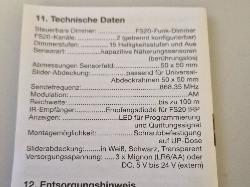 ELV FS20 DimmerSlider Kaufen auf Ricardo
