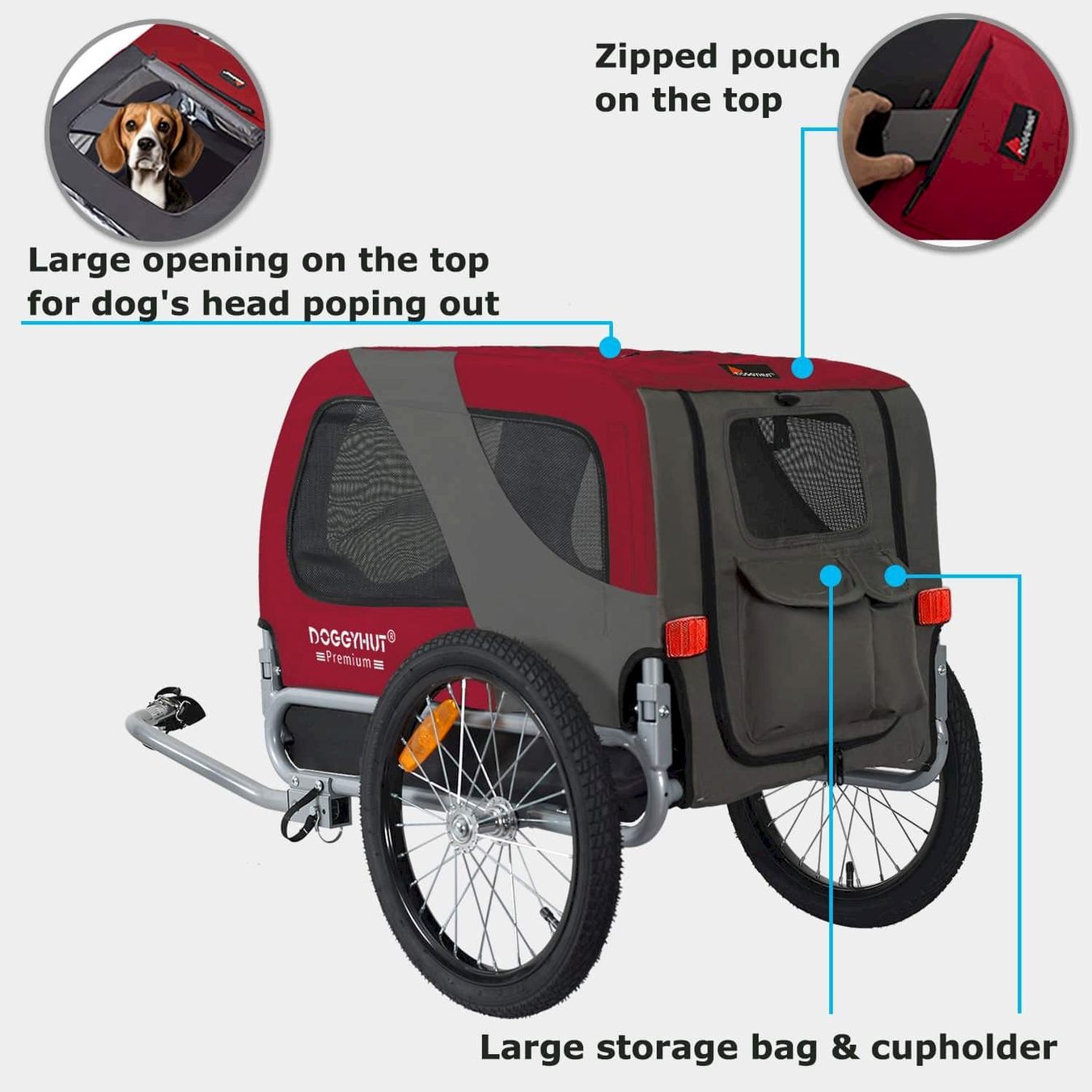 Rimorchi per biciclette: DOGGYHUT MEDIUM Hundefahrradanhänger – Nuovo e nell'imballaggio originale da Bottighofen venduto da zaap 2