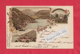 Gruss aus Gersau (SZ) 3-Bild Farb-Litho