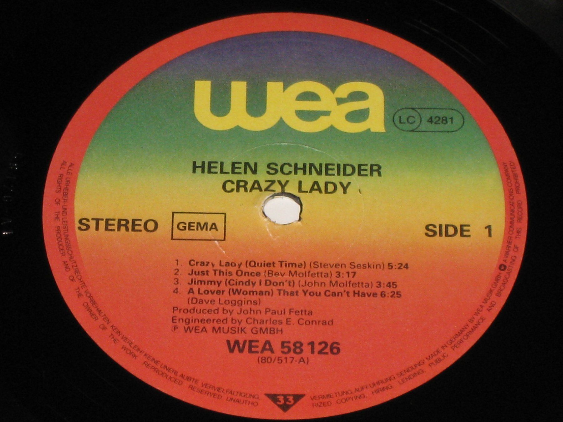 Schallplatten: LP - HELEN SCHNEIDER - CRAZY LADY – Gebraucht aus Steckborn von Quo7 1
