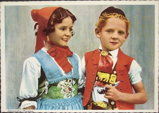 Cartoline postali: APPENZELLER TRACHTEN Kinder – Usato da Jona venduto da philajona