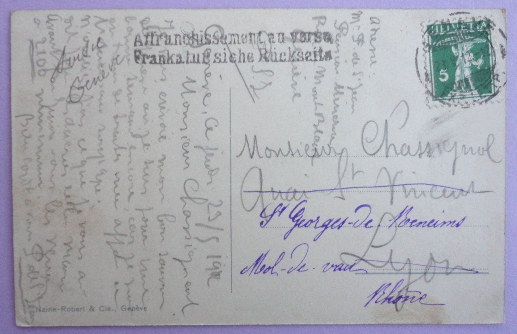 Cartoline postali: Genève, le Pont du Mont-Blanc – Difettoso da Fétigny venduto da Billy2miny 1
