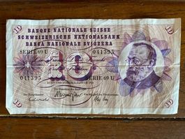 Billet suisse banknoten 10 05.01 1970