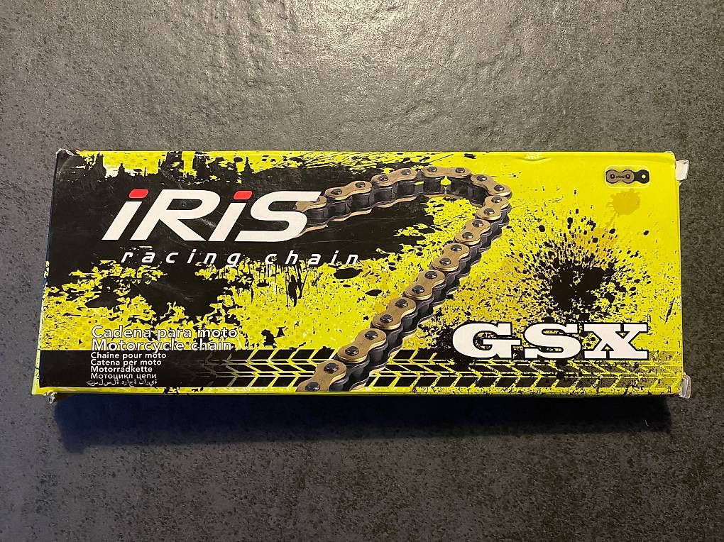 Tutti i ricambio per moto: Chaine de transmission IRIS renforcée 420 gold – Nuovo e nell'imballaggio originale da Siviriez venduto da alaindumas