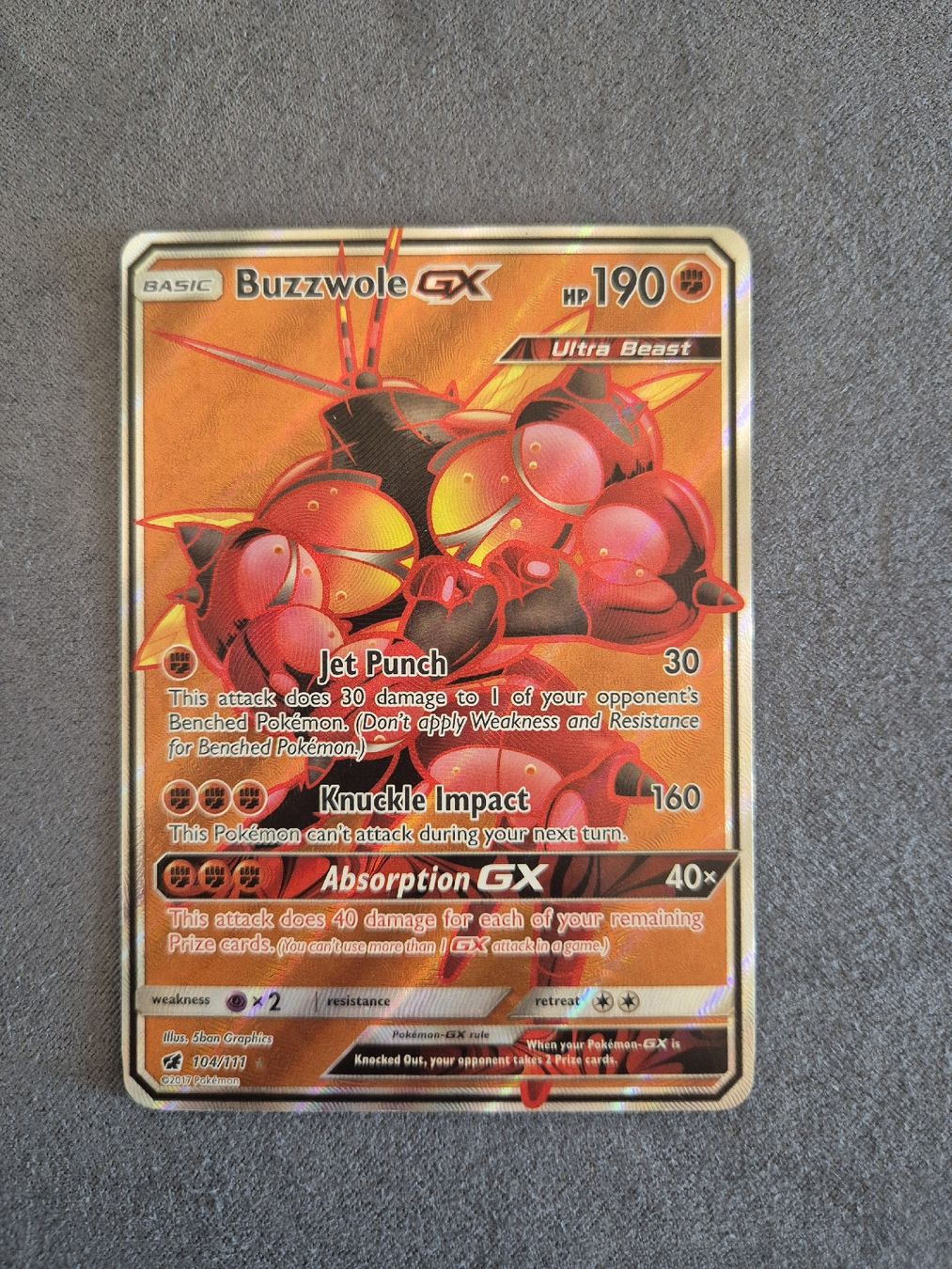Pokémon Carte collezionabili: Pokémon Buzzwole GX - 104/111 - 2017 – Usato da Oron-la-Ville venduto da n_a_t_e_a_g