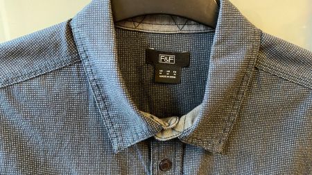 Herren Hemd langarm Gr. M feinkaro ungetragen blau
