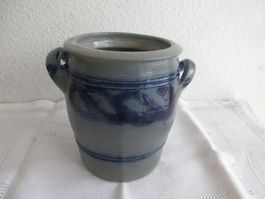 Kleiner Schmalztopf / Hafen Steingut 1 Liter
