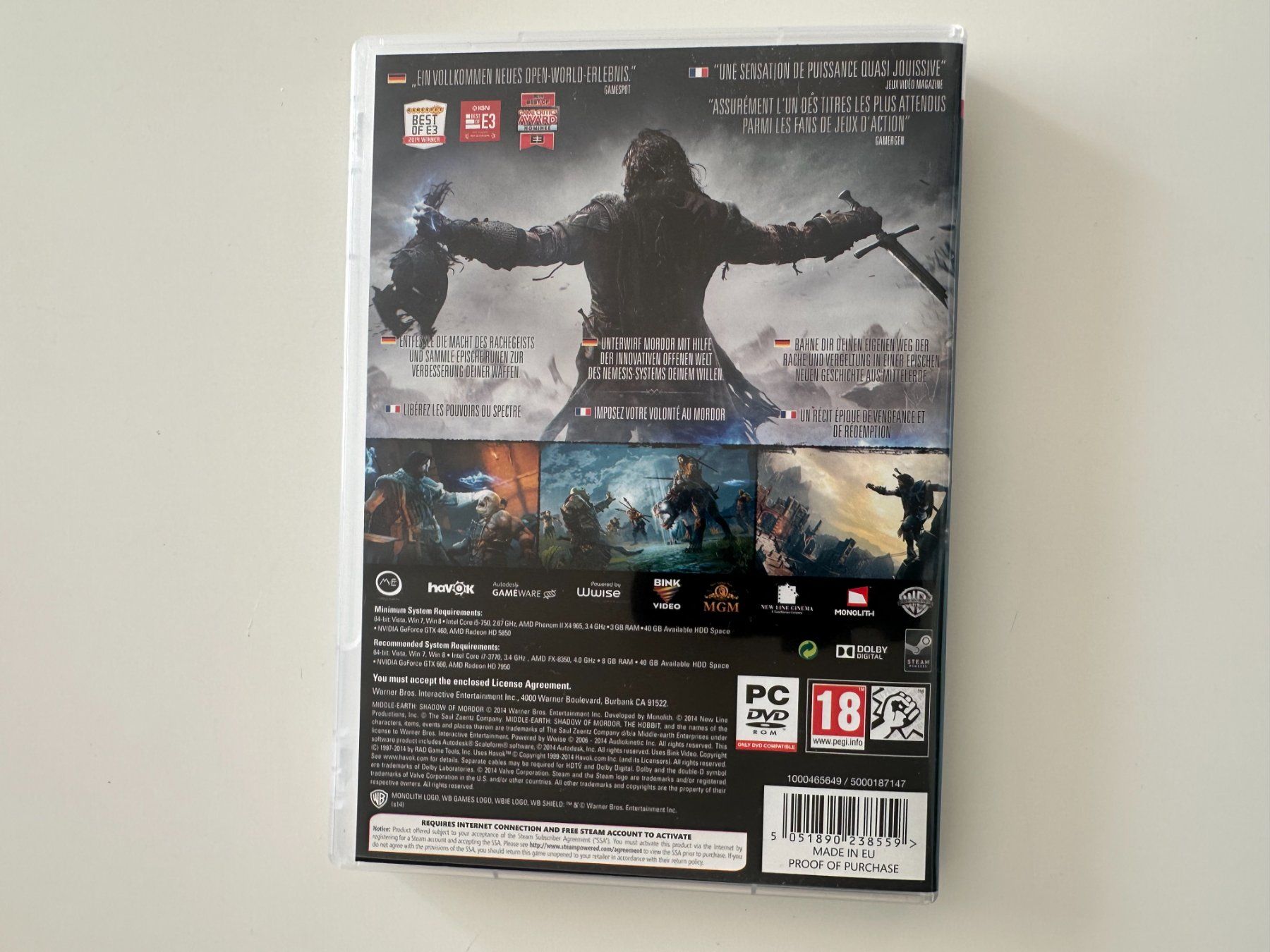 Microsoft Giochi: Middle-earth: Shadow of Mordor, PC – Usato da Couvet venduto da nay_prh5 2
