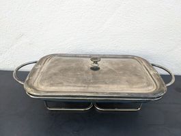 Gratinform Servierplatte Set aus Glas mit Deckel u. Rechaud
